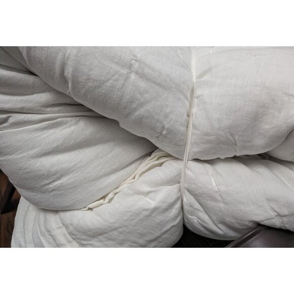 Quince European Linen Dream Quilt 3PC Set Color White Size King/Cal King -New- - Picture 3 of 8